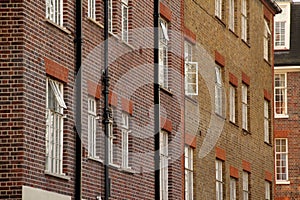 Residential building facade with windows in London