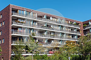 Residential building with many balconies
