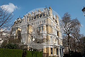 Residential building overlooking Cornwall Square in South Kensington, near Gloucestor Road in west London, UK.