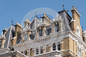 Residential building overlooking Cornwall Square in South Kensington, near Gloucestor Road in west London, UK.