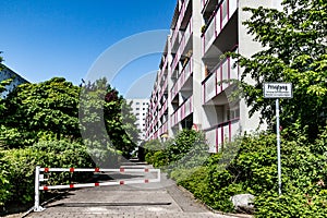 Residential building with trees in Berlin, Marzahn, Berlin