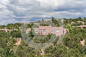 Residential buildings around St. John's College in Santa Fe New Mexico