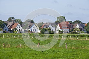 Residential buildings, detached houses, residential buildings, pasture, Osterholz-Scharmbeck