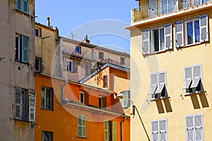 Residential buildings, its fragments seen in Nice