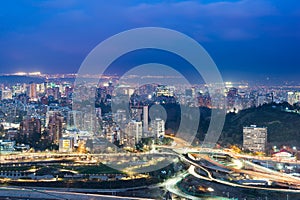 Residential buildings at the wealthy districts of Vitacura and Las Condes in Santiago photo