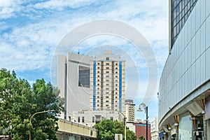 Residential and business buildings of Al-Balad, downtown central district of Jeddah, Saudi Arabia photo