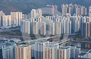 Residential district of Hong Kong city