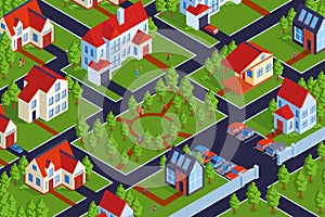 Residential District Isometric Composition