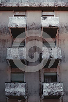 Residential facade with 6 balconies