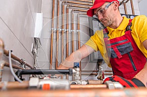 Residential Heating Systems Technician at Work