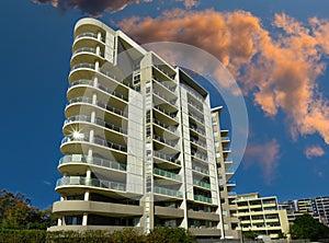 Residential high rise apartment building in inner Sydney suburb NSW Australia.