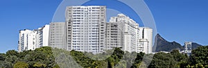 Residential high rise buildings rising from tropical vegetation in Rio de Janerio