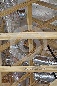 Residential home construction attic view