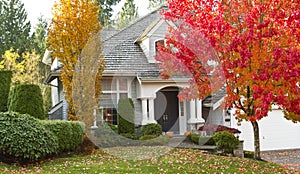 Residential Home during Fall Season