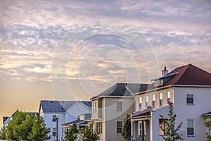 Residential homes in Daybreak Utah against sky