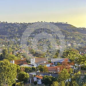 Residential homes on rolling hills in San Clemente