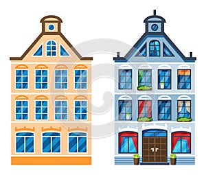 Residential House Icon in Dutch Style.