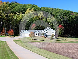 Residential house in Minnesota at fall