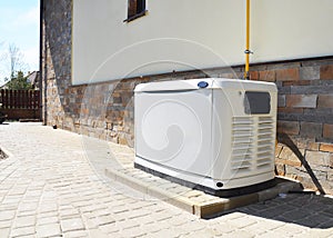 Residential house natural gas backup generator. Choosing a location for house standby generator.