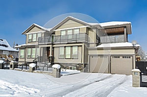 Residential house in Vancouver at winter season.