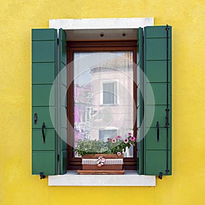 Residential house window in Burano