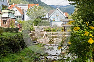 Residential houses alongside a canal and stream