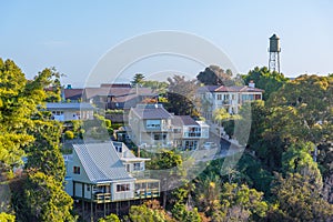 Residential houses on Bluff hill in Napier, New Zealand