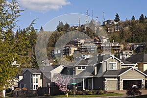 Residential houses on a hill Clackamas Oregon.