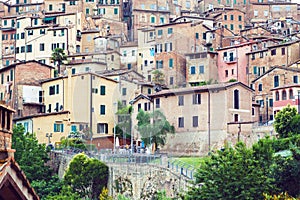 Residential houses in medieval city of Siena