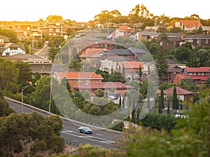 Residential houses in Melbourne`s suburb. Moonee Valley, VIC Australia.