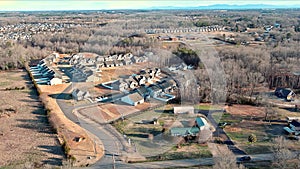 Residential houses in a South Carolina suburb viewed from above