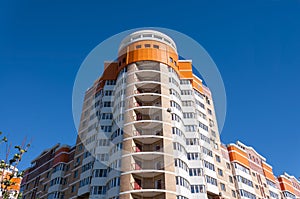 Residential modern house on a background of blue sky