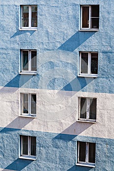 Residential multistory building wall with window