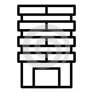 Residential multistory icon outline vector. City block