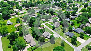 Residential neighborhood along Jefferson and Gentry Ave in Checotah, McIntosh County, Oklahoma, row of single-family houses with photo