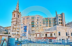 Residential quarter at Marsamxett Road, Valletta, Malta