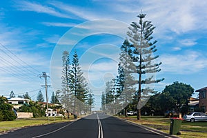 A residential road in Yamba, Australia