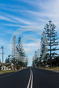 A residential road in Yamba, Australia