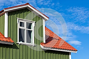 Residential Roof Top under the Bright Blue Sky