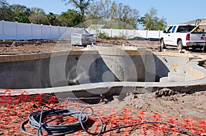 Residential swimming pool under construction