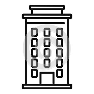 Residential town icon outline vector. Multistory building area