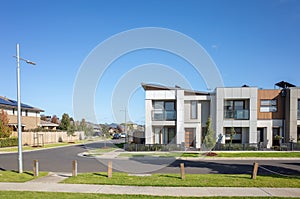 Residential townhouses in an Australian suburb. Melbourne, VIC Australia. photo