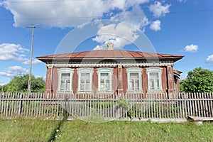 Residential wooden house in a Russian village