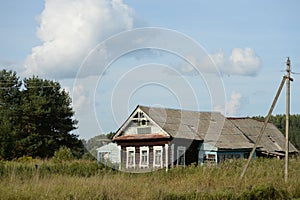 Residential wooden house in the village of Konyukovo, Yaroslavl region