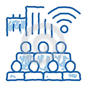 Residents Connect Wi-Fi doodle icon hand drawn illustration