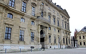 The Residenz, baroque Prince-Bishops Palace, Residenzplatz facade, partial view, south wing, Wurzburg, Germany