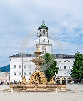 Residenzplatz is a large stately square in the historic centre of Salzburg Austria