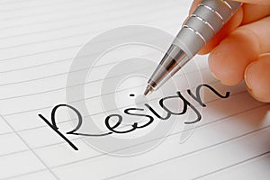 Resign word concept