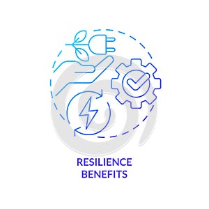 Resilience benefits blue gradient concept icon