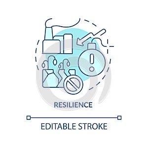 Resilience turquoise concept icon